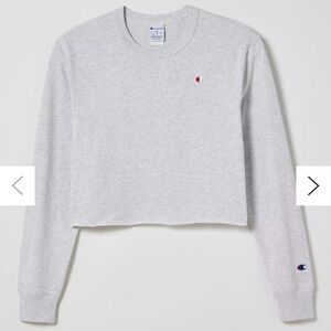 CHAMPION NEW Cropped  gray long sleeve shirt urban outfit exclusive